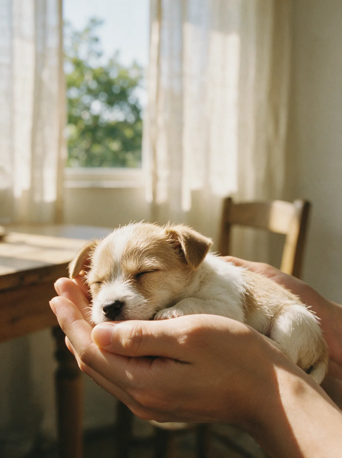 A small puppy beginning its life story